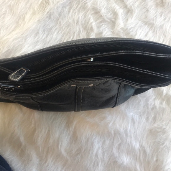 Genuine Leather Black Hoop Handle Purse - Picture 8 of 8